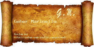 Geher Marinella névjegykártya